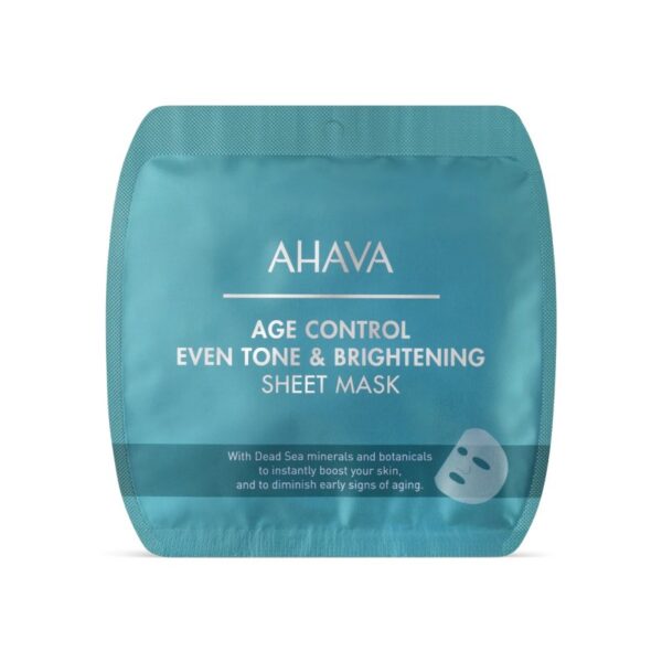 AHAVA AGE CONTROL EVEN TONE & BRIGHTENING SHEET MASK Skaistinanti lakštinė kaukė, 1 vnt